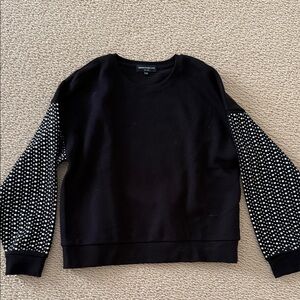 Black Sweatshirt with Studded Sleeves